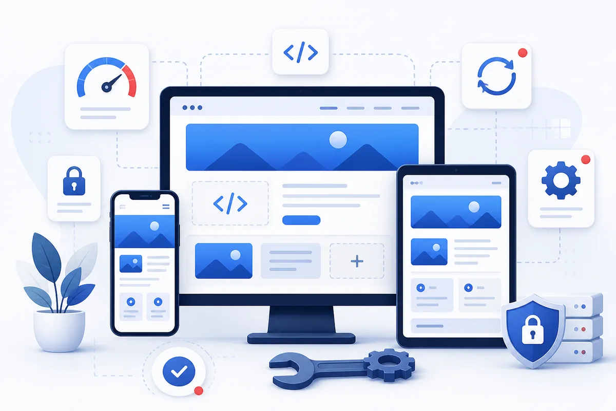 Responsive website development, performance and maintenance across devices